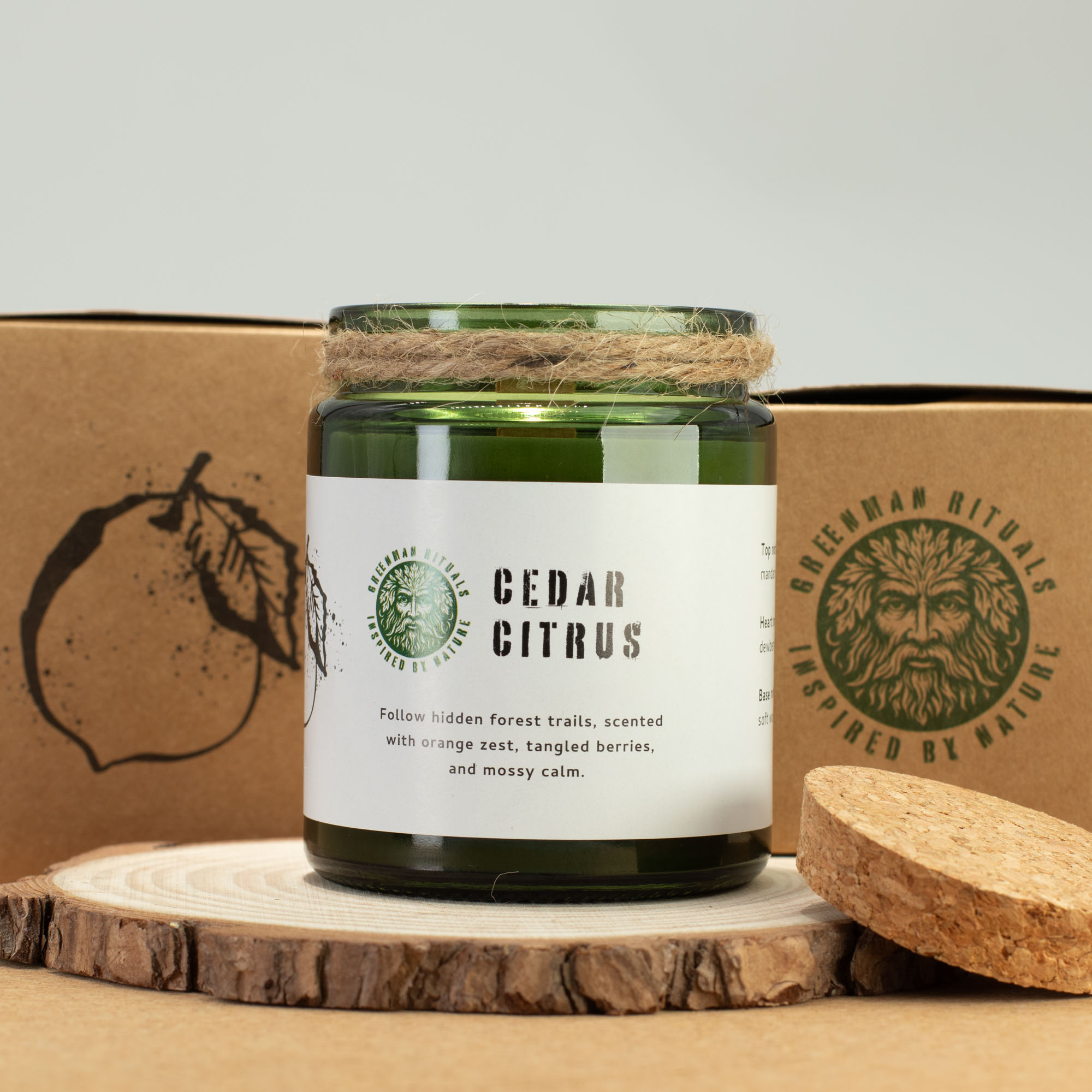 Greenman Woodwick Soy Candle - Cedar Citrus